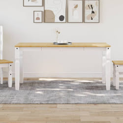 vidaXL Tavolo da Pranzo Corona 160x80x75 cm in Legno Massello di Pino