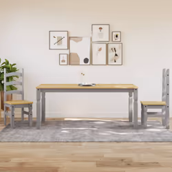 vidaXL Tavolo da Pranzo Corona 180x90x75 cm in Legno Massello di Pino - Vista aggiuntiva 3