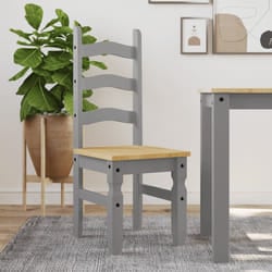 vidaXL Sedie da Pranzo 2 pz Corona Grigie 42x47x107 cm Legno Massello di Pino