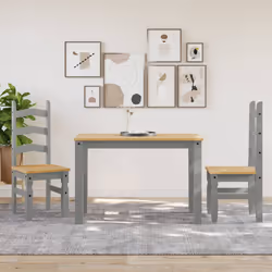 vidaXL Sedie da Pranzo 2 pz Corona Grigie 42x47x107 cm Legno Massello di Pino - Vista aggiuntiva 3