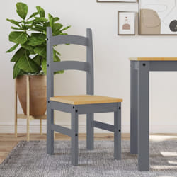 vidaXL Sedie da Pranzo 2 pz Grigie 40x46x99 cm Legno Massello di Pino