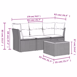 VidaXL 3223465 set mobili da esterno