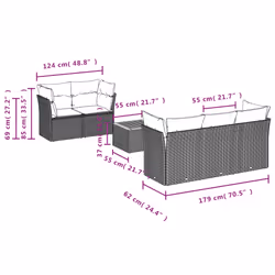 Set Divano da Giardino 6 pz con Cuscini Grigio in Polyrattancod mxl 90396 - Vista aggiuntiva 3