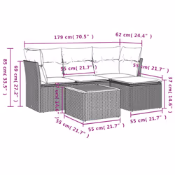 VidaXL 3223605 set mobili da esterno
