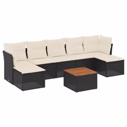 Set Divani da Giardino con Cuscini 8 pz Nero in Polyrattancod mxl 113953 - Vista aggiuntiva 2