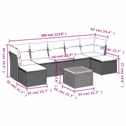 Set Divani da Giardino con Cuscini 8 pz Nero in Polyrattancod mxl 113953 - Vista aggiuntiva 3
