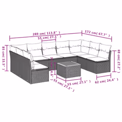 VidaXL 3223788 set mobili da esterno