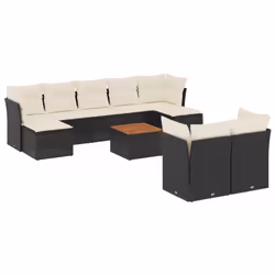 Set Divani da Giardino 10pz con Cuscini in Polyrattan Nerocod mxl 111960 - Vista aggiuntiva 2