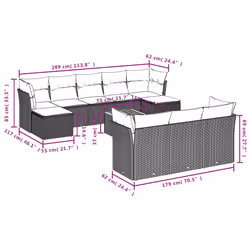 VidaXL 3223878 set mobili da esterno