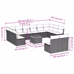 VidaXL 3223893 set mobili da esterno