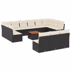 Set Divani da Giardino 14pz con Cuscini in Polyrattan Nerocod mxl 112251 - Vista aggiuntiva 2
