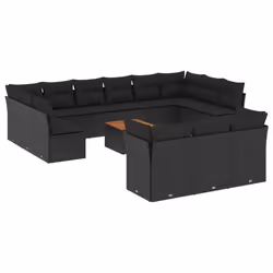 Set Divani da Giardino 14pz con Cuscini in Polyrattan Nerocod mxl 87738 - Vista aggiuntiva 2