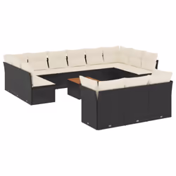 Set Divani da Giardino 14pz con Cuscini in Polyrattan Nerocod mxl 111729 - Vista aggiuntiva 2