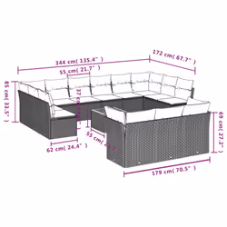 VidaXL 3223925 set mobili da esterno