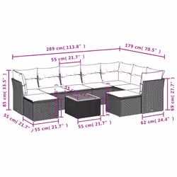 VidaXL 3223962 set mobili da esterno