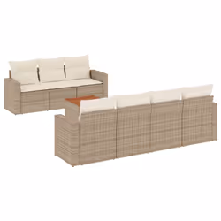 Set Divano da Giardino 8 pz con Cuscini Beige in Polyrattancod mxl 89502 - Vista aggiuntiva 2