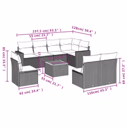 VidaXL 3224159 set mobili da esterno
