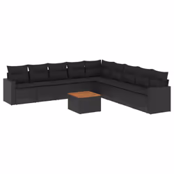 Set Divani da Giardino 10pz con Cuscini in Polyrattan Nerocod mxl 111659 - Vista aggiuntiva 2