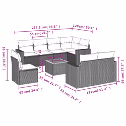VidaXL 3224217 set mobili da esterno