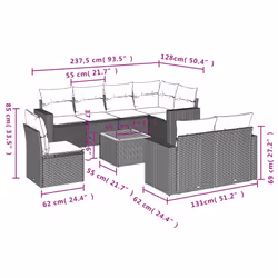 VidaXL 3224218 set mobili da esterno - Vista aggiuntiva 3