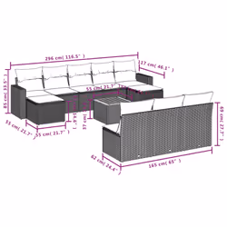 Set Divani da Giardino 11 pz con Cuscini in Polyrattan Nerocod mxl 111405 - Vista aggiuntiva 3