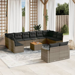 Set Divani da Giardino 13 pz con Cuscini Grigio in Polyrattancod mxl 88029