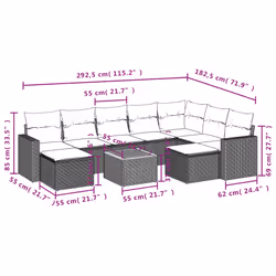 Set Divani da Giardino 10pz con Cuscini in Polyrattan Nerocod mxl 111934 - Vista aggiuntiva 3