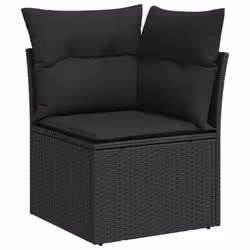Set Divani da Giardino 13pz con Cuscini Nero in Polyrattancod mxl 88979 - Vista aggiuntiva 3