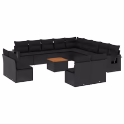 Set Divani da Giardino 14pz con Cuscini in Polyrattan Nerocod mxl 90626 - Vista aggiuntiva 2