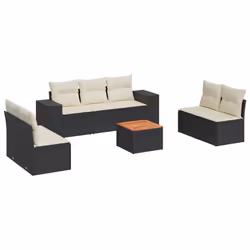 vidaXL Set Divani da Giardino con Cuscini 8 pz Nero in Polyrattan - Vista aggiuntiva 2