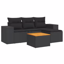 Set Divani da Giardino 5 pz con Cuscini in Polyrattan Nerocod mxl 113920 - Vista aggiuntiva 2