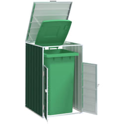 Vidaxl - Copribidone con Ruote Bidone Singolo Verde 72x81x115cm Acciaio 883719