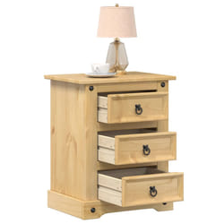 vidaXL Comodino Corona 53x39x66 cm in Legno Massello di Pino