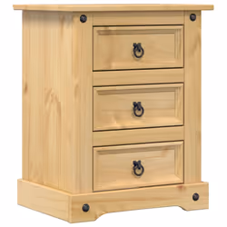vidaXL Comodino Corona 53x39x66 cm in Legno Massello di Pino - Vista aggiuntiva 2