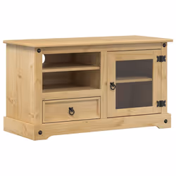 vidaXL Mobile Porta TV Corona 100x45x58 cm in Legno Massello di Pino - Vista aggiuntiva 2