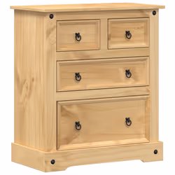 vidaXL Cassettiera Corona 80x43x91 cm in Legno Massello di Pino - Vista aggiuntiva 2