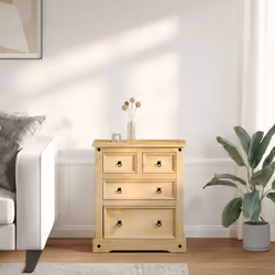 vidaXL Cassettiera Corona 80x43x91 cm in Legno Massello di Pino - Vista aggiuntiva 3
