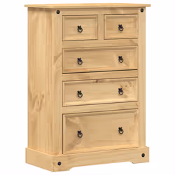 vidaXL Cassettiera Corona 80x43x114 cm in Legno Massello di Pino - Vista aggiuntiva 2