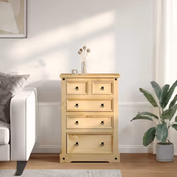 vidaXL Cassettiera Corona 80x43x114 cm in Legno Massello di Pino - Vista aggiuntiva 3