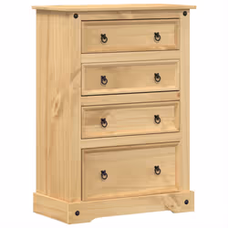 vidaXL Cassettiera Corona 80x43x114 cm in Legno Massello di Pino - Vista aggiuntiva 2