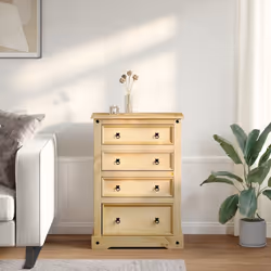 vidaXL Cassettiera Corona 80x43x114 cm in Legno Massello di Pino - Vista aggiuntiva 3