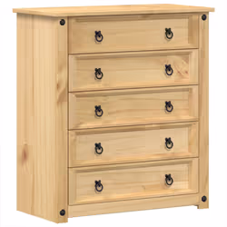 vidaXL Cassettiera Corona 80x40x89 cm in Legno Massello di Pino - Vista aggiuntiva 2