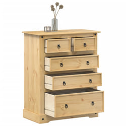 vidaXL Cassettiera Corona 92x48x114 cm in Legno Massello di Pino