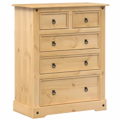 vidaXL Cassettiera Corona 92x48x114 cm in Legno Massello di Pino - Vista aggiuntiva 2