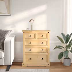 vidaXL Cassettiera Corona 92x48x114 cm in Legno Massello di Pino - Vista aggiuntiva 3