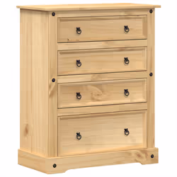 vidaXL Cassettiera Corona 92x48x120 cm in Legno Massello di Pino - Vista aggiuntiva 2