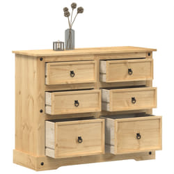 vidaXL Cassettiera Corona 110x43x91 cm in Legno Massello di Pino