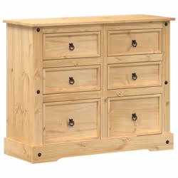 vidaXL Cassettiera Corona 110x43x91 cm in Legno Massello di Pino - Vista aggiuntiva 2