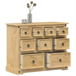 vidaXL Cassettiera Corona 101x45x82 cm in Legno Massello di Pino