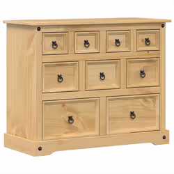 vidaXL Cassettiera Corona 101x45x82 cm in Legno Massello di Pino - Vista aggiuntiva 2